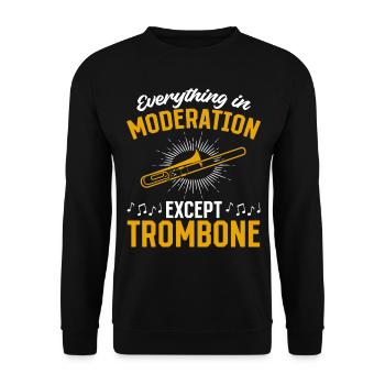 Tout avec modération sauf jouer du trombone M - Sweat-shirt Unisexe - noir - Devant - Alina (178cm) & Michal (187cm)