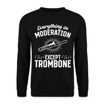Tout avec modération sauf jouer du trombone M - Sweat-shirt Unisexe - noir - Devant - Alina (178cm) & Michal (187cm)