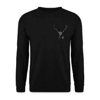 Deer motif - A forest animal - Unisex Sweatshirt - black - Front - Alina (178cm) & Michal (187cm)