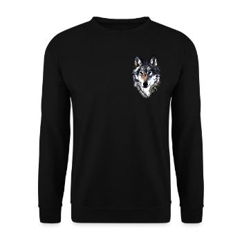 Tête de loup motif d’animal sauvage imprimé avec loup - Sweat-shirt Unisexe - noir - Devant - Alina (178cm) & Michal (187cm)
