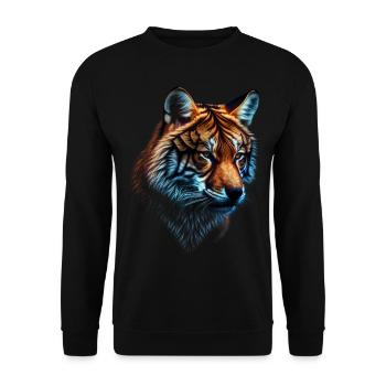 Tigre et renard mixtes, motif zoo animal cadeau - Sweat-shirt Unisexe - noir - Devant - Alina (178cm) & Michal (187cm)