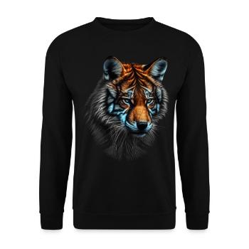 Tigre et renard mixtes, motif zoo animal cadeau - Sweat-shirt Unisexe - noir - Devant - Alina (178cm) & Michal (187cm)