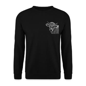 Cow Farm Motif Print - Unisex Sweatshirt - black - Front - Alina (178cm) & Michal (187cm)