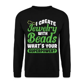 Perle Perle Broderie Bijoutier Fabricant de bijoux - Sweat-shirt Unisexe - noir - Devant - Alina (178cm) & Michal (187cm)