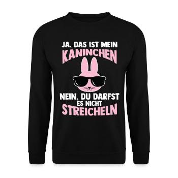 Nagetier Hase Kaninchen - Unisex Pullover - Schwarz - Vorne - Alina (178cm) & Michal (187cm)
