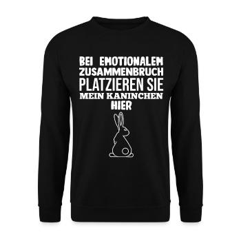 Nagetier Hase Kaninchen - Unisex Pullover - Schwarz - Vorne - Alina (178cm) & Michal (187cm)