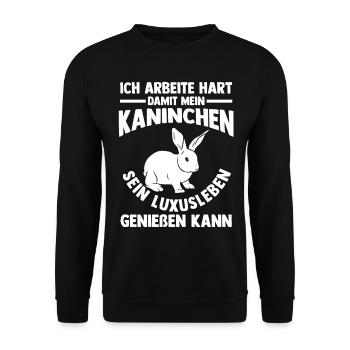 Nagetier Hase Kaninchen - Unisex Pullover - Schwarz - Vorne - Alina (178cm) & Michal (187cm)