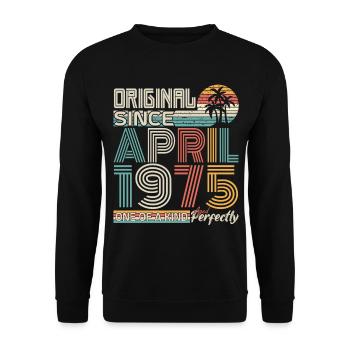 Avril 1975 anniversaire avril 1975 cadeau 1975 - Sweat-shirt Unisexe - noir - Devant - Alina (178cm) & Michal (187cm)