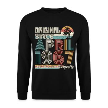Avril 1967 anniversaire avril 1967 cadeau 1967 - Sweat-shirt Unisexe - noir - Devant - Alina (178cm) & Michal (187cm)
