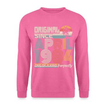 April 1984 Jubiläum April 1984 Geschenk 1984 - Unisex Pullover - Pink - Vorne