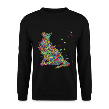 Cat Owners Animal Lovers Halloween Bats Cats - Unisex Sweatshirt - black - Front - Alina (178cm) & Michal (187cm)