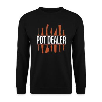 Poterie Argile Cours de poterie Poterie Poterie - Sweat-shirt Unisexe - noir - Devant - Alina (178cm) & Michal (187cm)