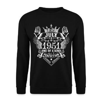 July 1951 anniversary July 1951 July - Unisex Sweatshirt - black - Front - Alina (178cm) & Michal (187cm)