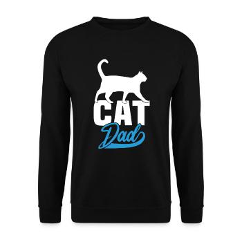 Cat Dad - Unisex Pullover - Schwarz - Vorne - Alina (178cm) & Michal (187cm)