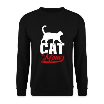 Cat Mom - Unisex Sweatshirt - black - Front - Alina (178cm) & Michal (187cm)
