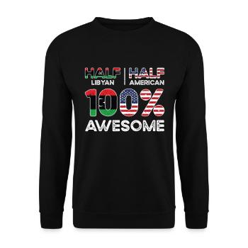 Born Libyan Libya American USA Citizenship - Unisex Sweatshirt - black - Front - Alina (178cm) & Michal (187cm)