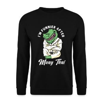 Muay Thai Coach Kickboxing Instructor Funny - Unisex Sweatshirt - black - Front - Alina (178cm) & Michal (187cm)
