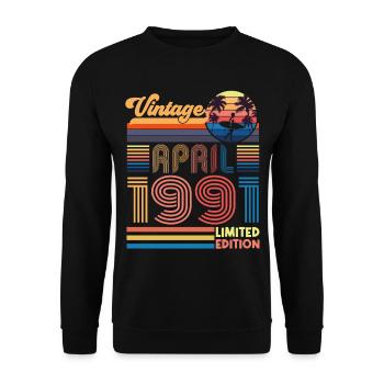 birthday April 1991 April. April 1991 Gift. - Unisex Sweatshirt - black - Front - Alina (178cm) & Michal (187cm)