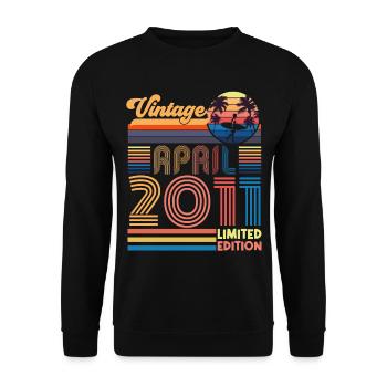 anniversaire Avril 2011 Avril. Avril 2011 Cadeau. - Sweat-shirt Unisexe - noir - Devant - Alina (178cm) & Michal (187cm)