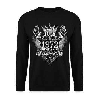July 1972 Anniversary July 1972 July - Unisex Sweatshirt - black - Front - Alina (178cm) & Michal (187cm)