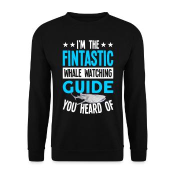 Whale Watching Whale Watching Orca Blue Whale - Unisex Sweatshirt - black - Front - Alina (178cm) & Michal (187cm)