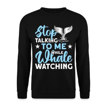 Whale Watching Whale Watching Orca Blue Whale - Unisex Sweatshirt - black - Front - Alina (178cm) & Michal (187cm)