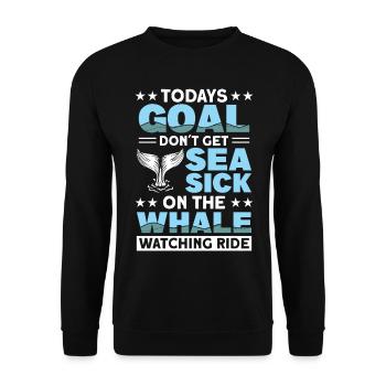 Whale Watching Whale Watching Orca Blue Whale - Unisex Sweatshirt - black - Front - Alina (178cm) & Michal (187cm)