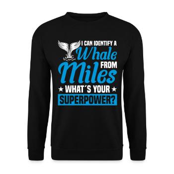 Whale Watching Whale Watching Orca Blue Whale - Unisex Sweatshirt - black - Front - Alina (178cm) & Michal (187cm)