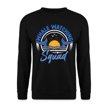 Whale Watching Whale Watching Orca Blue Whale - Unisex Sweatshirt - black - Front - Alina (178cm) & Michal (187cm)