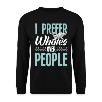 Whale Watching Whale Watching Orca Blue Whale - Unisex Sweatshirt - black - Front - Alina (178cm) & Michal (187cm)