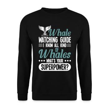 Whale Watching Whale Watching Orca Blue Whale - Unisex Sweatshirt - black - Front - Alina (178cm) & Michal (187cm)