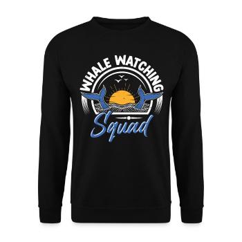 Whale Watching Whale Watching Orca Blue Whale - Unisex Sweatshirt - black - Front - Alina (178cm) & Michal (187cm)