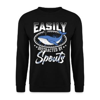Whale Watching Whale Watching Orca Blue Whale - Unisex Sweatshirt - black - Front - Alina (178cm) & Michal (187cm)