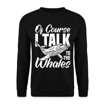 Whale Watching Whale Watching Orca Blue Whale - Unisex Sweatshirt - black - Front - Alina (178cm) & Michal (187cm)