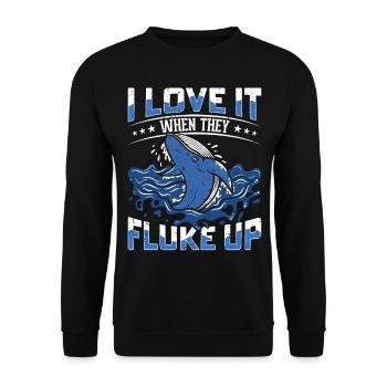 Whale Watching Whale Watching Orca Blue Whale - Unisex Sweatshirt - black - Front - Alina (178cm) & Michal (187cm)