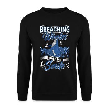 Whale Watching Whale Watching Orca Blue Whale - Unisex Sweatshirt - black - Front - Alina (178cm) & Michal (187cm)