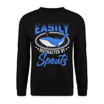 Whale Watching Whale Watching Orca Blue Whale - Unisex Sweatshirt - black - Front - Alina (178cm) & Michal (187cm)
