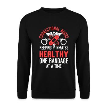 Correctional Nurse Nursing Correction Officer - Unisex Sweatshirt - black - Front - Alina (178cm) & Michal (187cm)
