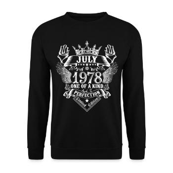 July 1978 anniversary July 1978 July - Unisex Sweatshirt - black - Front - Alina (178cm) & Michal (187cm)