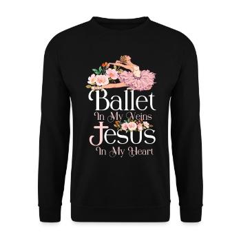Ballet Dancer Dance Girl Ballerina - Unisex Sweatshirt - black - Front - Alina (178cm) & Michal (187cm)