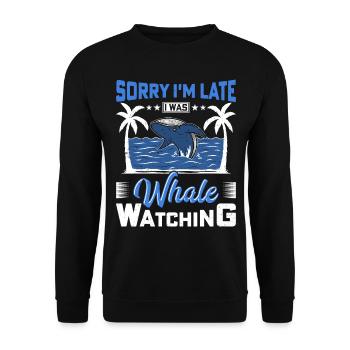 Whale Watching Whale Watching Orca Blue Whale - Unisex Sweatshirt - black - Front - Alina (178cm) & Michal (187cm)