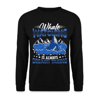 Whale Watching Whale Watching Orca Blue Whale - Unisex Sweatshirt - black - Front - Alina (178cm) & Michal (187cm)