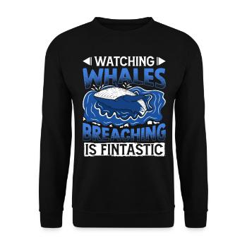 Whale Watching Whale Watching Whales Orca Blue Whale - Unisex Sweatshirt - black - Front - Alina (178cm) & Michal (187cm)