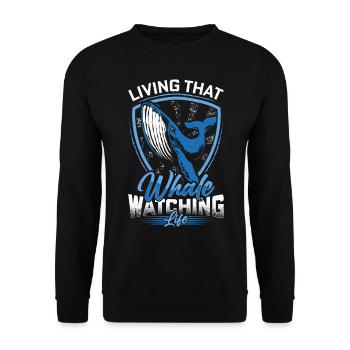 Whale Watching Whale Watching Orca Blue Whale - Unisex Sweatshirt - black - Front - Alina (178cm) & Michal (187cm)
