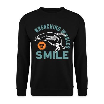 Whale Watching Whale Watching Whales Orca Blue Whale - Unisex Sweatshirt - black - Front - Alina (178cm) & Michal (187cm)
