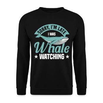 Whale Watching Whale Watching Whales Orca Blue Whale - Unisex Sweatshirt - black - Front - Alina (178cm) & Michal (187cm)