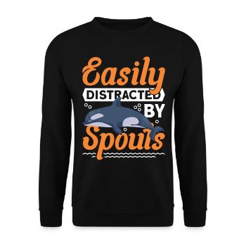 Whale Watching Whale Watching Whale Orca Blue Whale - Unisex Sweatshirt - black - Front - Alina (178cm) & Michal (187cm)