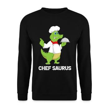 Chef Saurus Kitchen Cook Dinosaur Lover Kitchen Co - Unisex Sweatshirt - black - Front - Alina (178cm) & Michal (187cm)