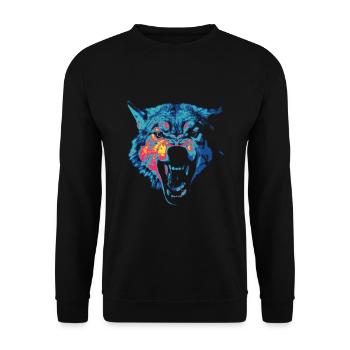 Colored wolf - Unisex Sweatshirt - black - Front - Alina (178cm) & Michal (187cm)