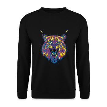 Colored lynx - Unisex Sweatshirt - black - Front - Alina (178cm) & Michal (187cm)